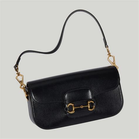 borsa gucci a spalla vintage|Borsa a spalla Gucci Horsebit 1955 in pelle in Nero .